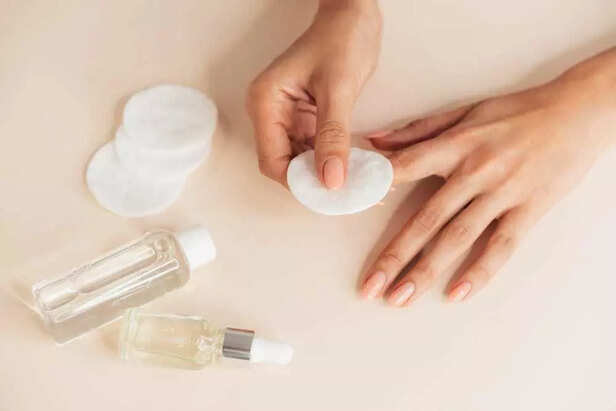 gently cleaning nails