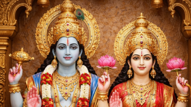 Lord Vishnu and Lakshmi Devi (Image Credit: AI)
