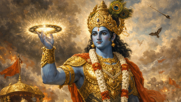 Lord Krishna During the Mahabharata War (Image Credit: AI)
