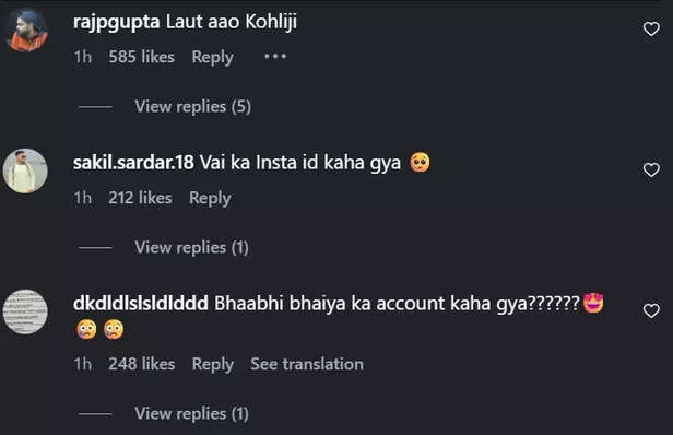 Instagram/anushkasharma | Comments under the most react post made by Anushka Sharma.