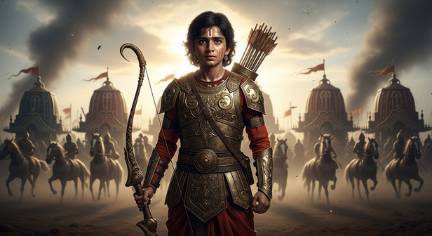 A Child Wearing Armor