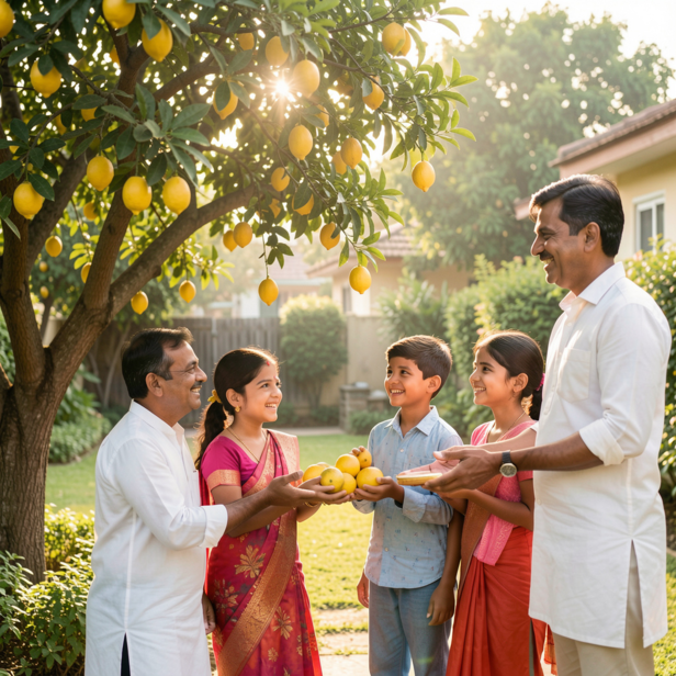 Freepik| Indian family collects lemons with neighbour’s consent