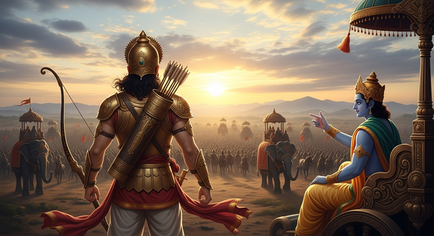 Arjuna Facing the Battlefield