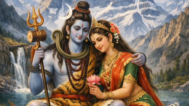 Lord Shiva With Parvathy Devi (Image Credit: AI)