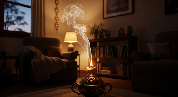 Burning Camphor in a Peaceful Home