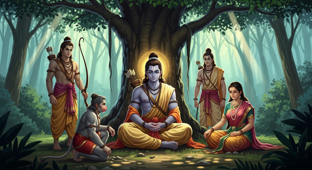 Sita and Lakshmana Join Rama