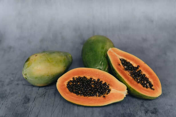 Sliced ripe papaya