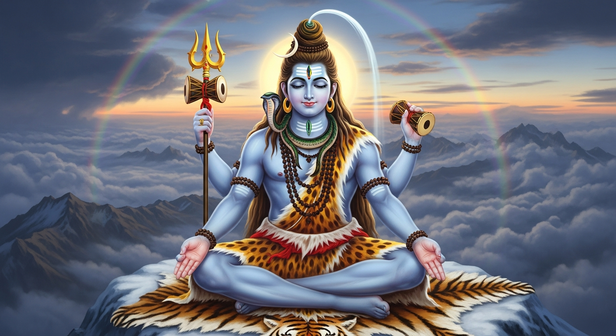 Shiva as Neelkanth after Samudra Manthan