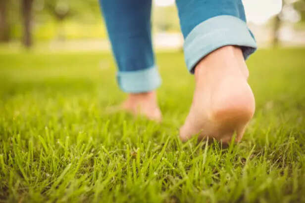 A  quiet moments barefoot can support calm and balance