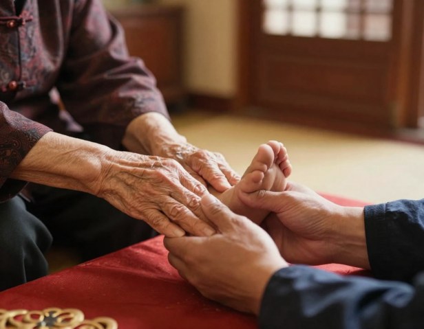 touching elders feet