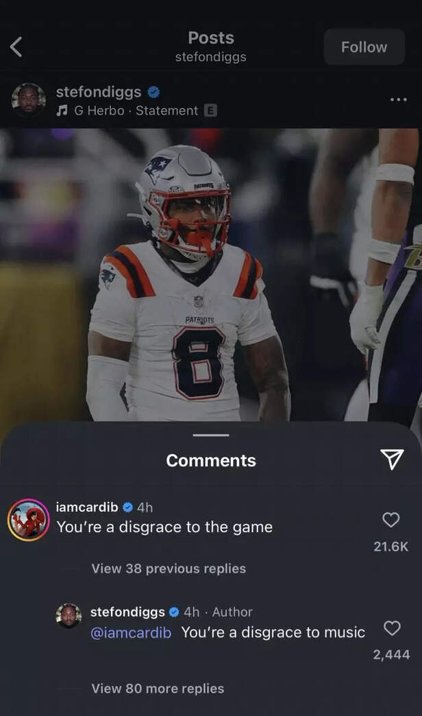 Viral screenshot suggests Cardi B and Stefon Diggs are already fighting on the internet