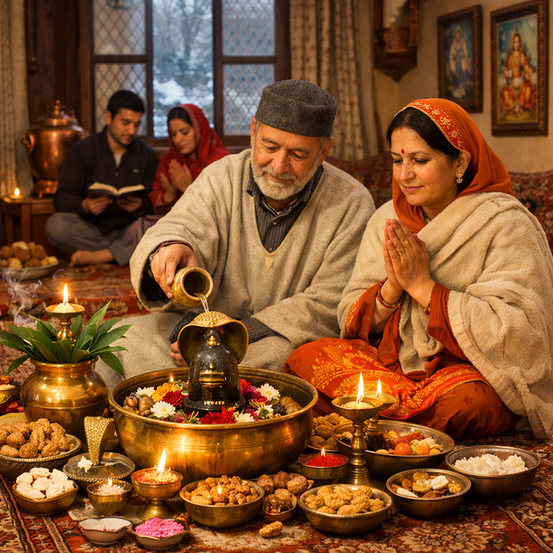 Kashmiri Pandits Performing Herath