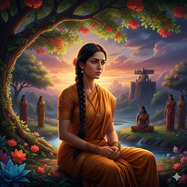 Sita in Ashok Vatika