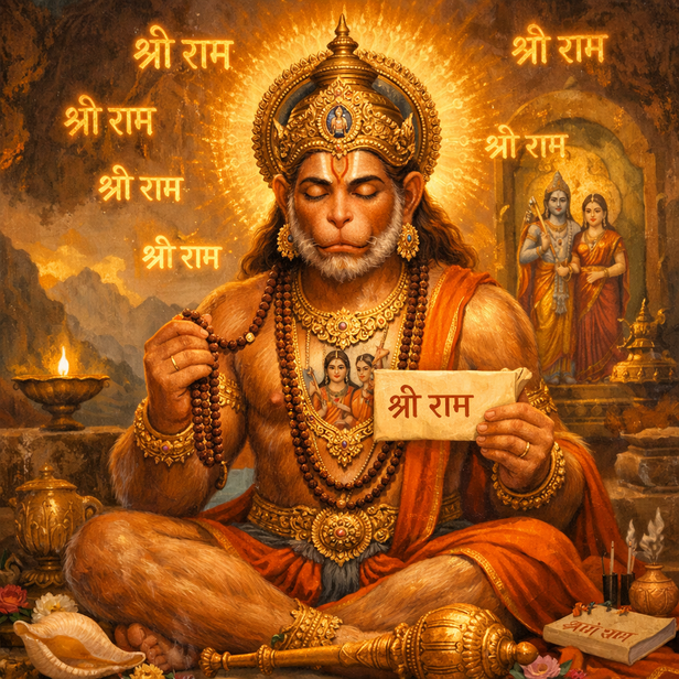 Hanuman Chanting the Name of Rama