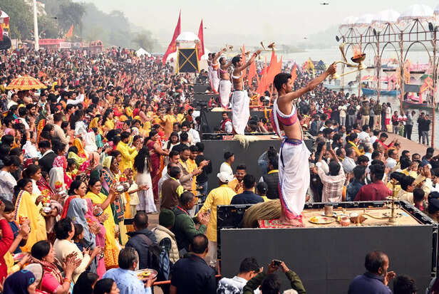 Jabalpur, Jan 25 (ANI): Devotees gather in large numbers to participate in the M...