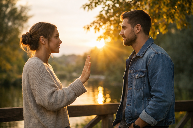 Healthy Boundaries Conversation at Sunset