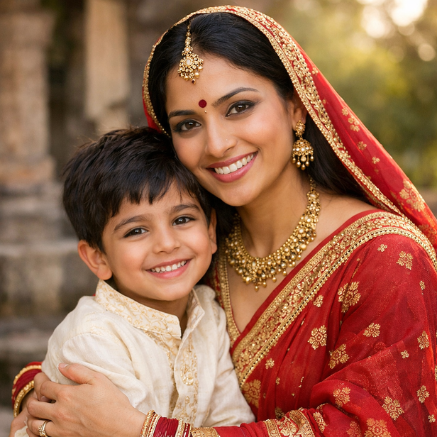 Devika with Her Son Yaudheya