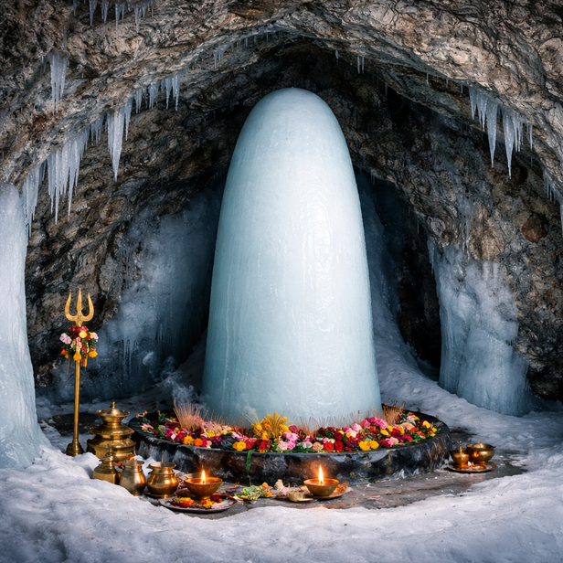 The Miraculous Ice Shiva Linga