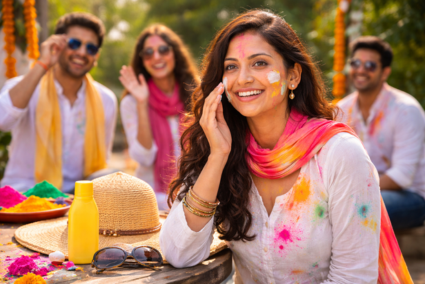 Protected Skin During Holi