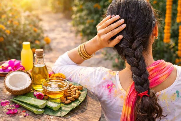 Hair Oiling Before Holi