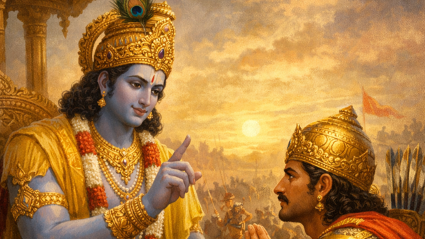 Lord Krishna With Arjuna (Image Credit: AI)