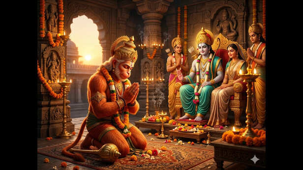 Hanuman in Devotion to Lord Ram