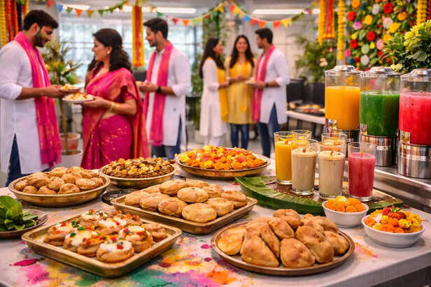 ​Festive Refreshments Setup for Office Holi