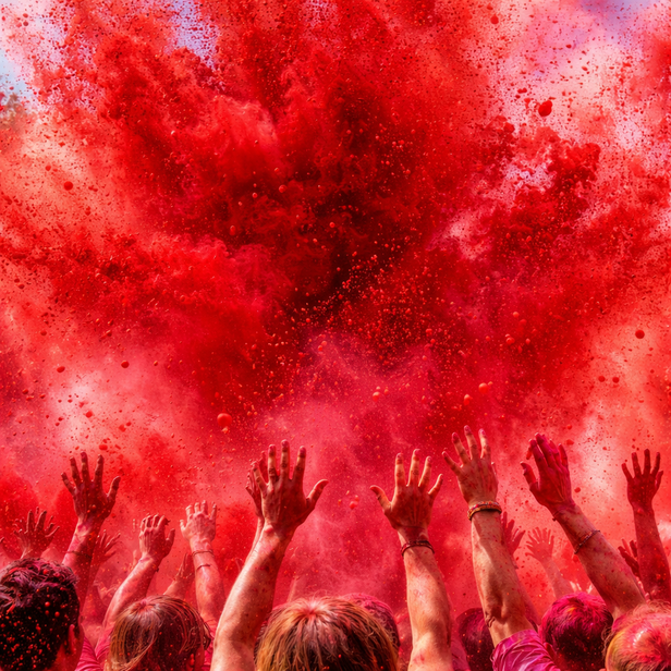 ​Red Gulal in the Air