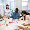 People learning new language at work