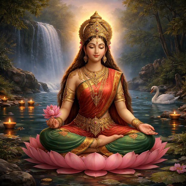 Goddess Parvati Reflecting Calmly