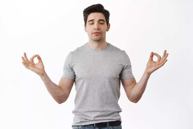 Person Practicing Calm Breathing