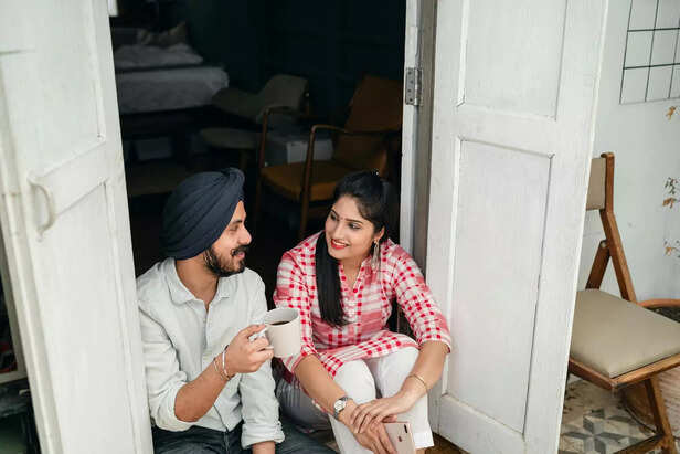 Couple having a calm conversation