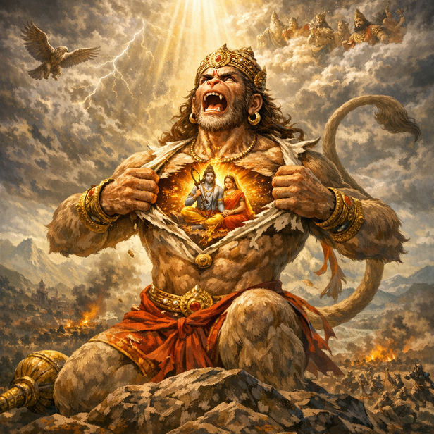 Hanuman Realizing His Power