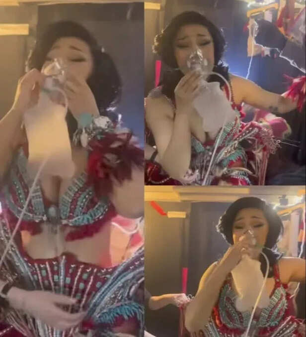 X| @HBM__tv| Fans question Cardi B’s backstage oxygen mask moment