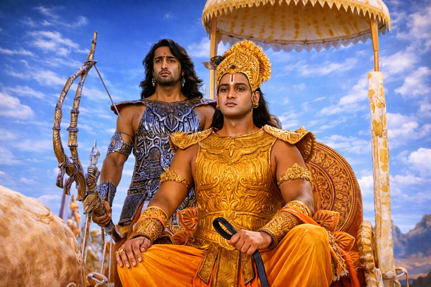 Krishna Teaching Arjuna on the Battlefield