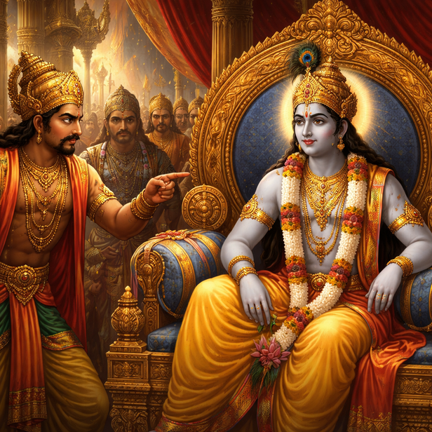 Shishupala Insulting Krishna in the Royal Assembly