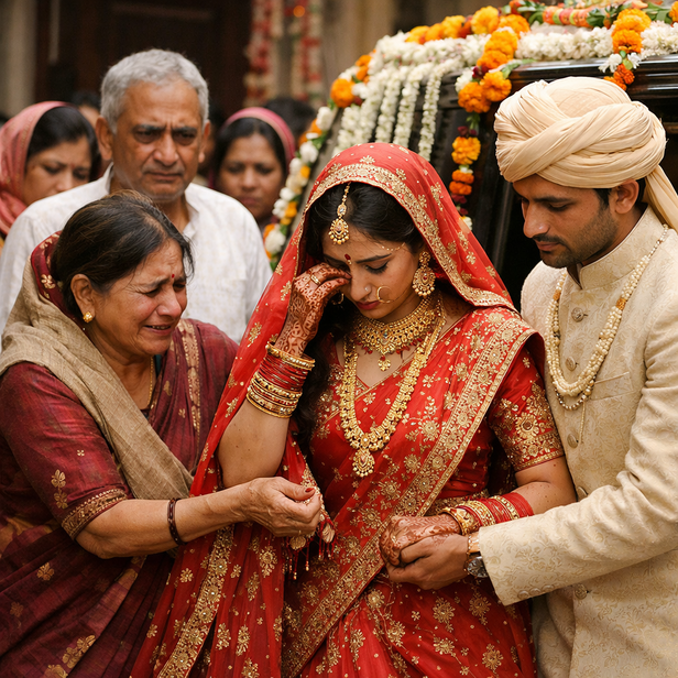 Bride Leaving Her Home