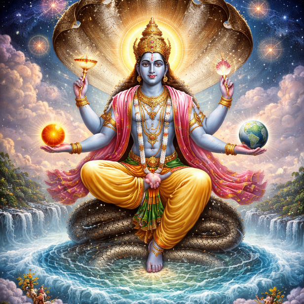 Vishnu Maintaining Cosmic Balance
