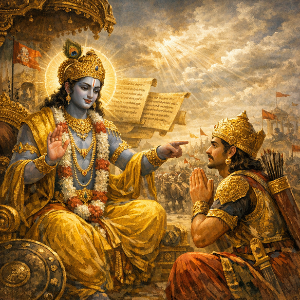 Krishna Guiding Humanity
