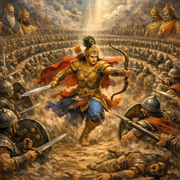 Abhimanyu Entering Chakravyuha