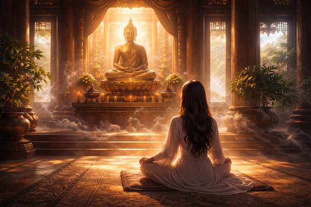 Peaceful Temple Meditation