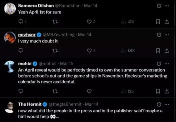 X | @GameRiot | Could GTA 6 trailer 3 drop in April? YouTubers spark debate