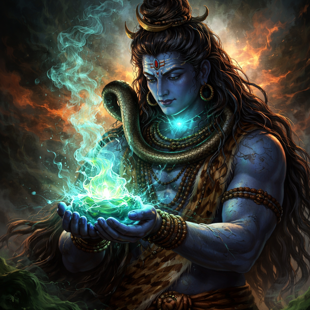 Neelkanth Shiva Holding the Poison