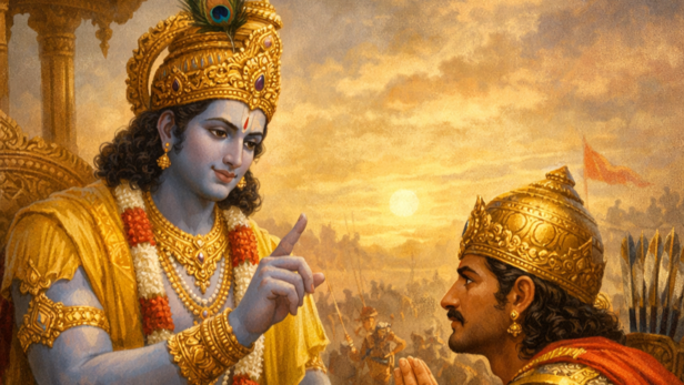 Lord Krishna With Arjuna (Image Credit: AI)