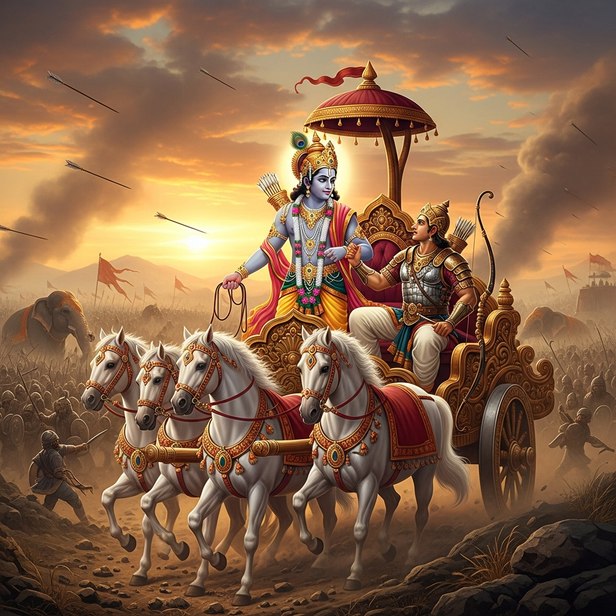 ​ Krishna Guiding Arjuna