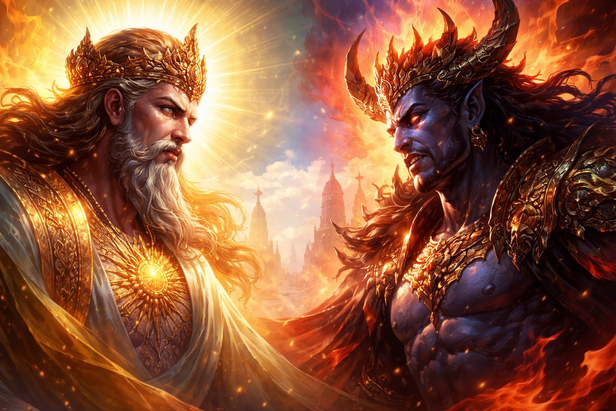 Divine (Ahura) and demonic (Asura) energy