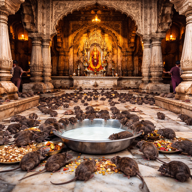 ​Sacred Rats at Karni Mata Temple