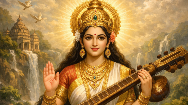 Goddess Saraswati (Image Credit: AI)