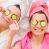 Cucumber slices on eyes”