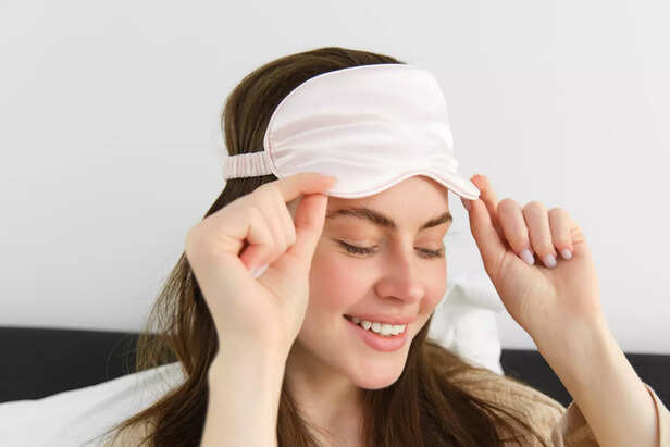 Green tea bags on eyes